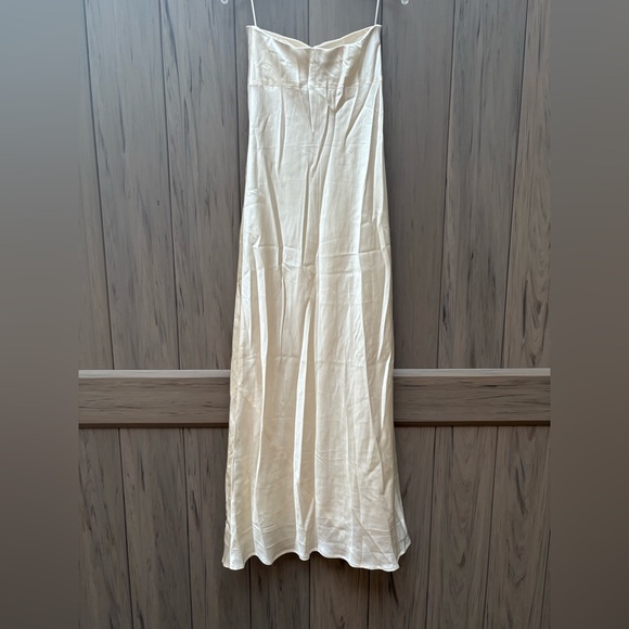 Reformation Joana Silk Dress in Fior Di Latte - Picture 9 of 9